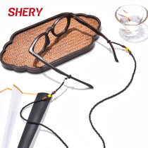 Retro China Wind Eye mirror chain Women hanging neck fashion boomers ink mirror chain ancient wind old flower mirror chain sub-rice pearl