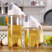 Household creative automatic opening and closing cap oil bottle seasoning bottle Kitchen multi-purpose transparent dust-proof and leak-proof glass oil pot