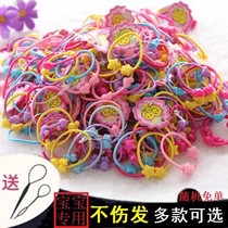 50-200 children hair rope Hairband tie hair rubber band color head rope baby does not hurt hair cartoon small rubber band