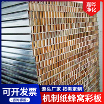 Mechanism paper honeycomb color steel sandwich color steel sheet 50mm paper honeycomb purifying plant special door panel color steel sheet door panel
