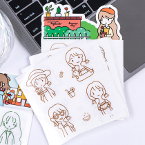 Hands Ledger Stickers Suit Little Fresher Teenage Girl Cute Cartoon Character Creative Literal Landscape Material Sticker Hand Tent Pen