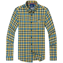 GOLD SHARK ACS31801 long sleeve plaid shirt men 2021 new autumn check shirt