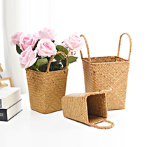 Woven Seagrass Choreography Square Double Take Basket Flower Basket Vase Dirty clothing Flower Arranging Bucket basket Basket Flower container Flower Container containing basket