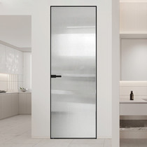 Minimal narrow side door ultra-white Changhong glass kitchen toilet aluminum alloy partition flat door glass hidden frame door