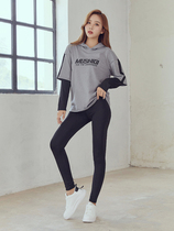 Professional yoga sportswear set female beginner size fat mm loose fake two pieces Net red dancing fitness suit