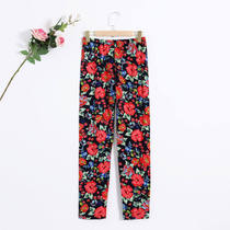 Spring and autumn thin womens loose autumn pants womens printed thin leggings Odell cotton floral womens panties