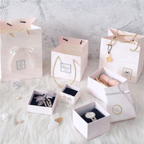 ins girl heart light pink watercolor lipstick box bracelet ring watch earring necklace small gift box