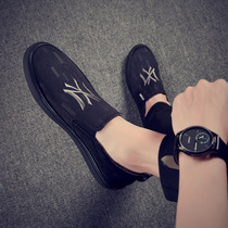 Shoes mens canvas casual wild lazy pedal summer breathable loafers Mens trend Korean version of casual cloth shoes
