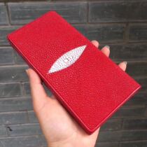 Thailand kismet Pearl fish skin double long wallet Pearl Fish leather suit clip for men and women