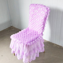 新款椅子套罩蕾丝连体家用餐桌椅背现代简约欧式布艺座椅套凳子套