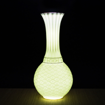 The Baodian Department of the Town Shop 80s Tang Xiai Master Design Making Color Glaze Engraved Bean Green Flower Bottle Pineapple Bottle