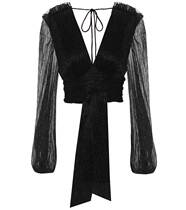  2021 REBECCA VALLANCE Black wrapped blouses for womens shirts