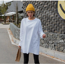  Lylo Korea 19 winter new simple casual all-match loose solid color medium-long T-shirt
