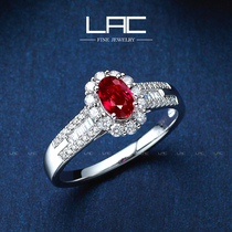 (Stars Same) LAC Advanced Jewelry Natural Dove Blood Ruby Ring Woman 18K Gold Custom Colored Gem
