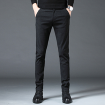 Mens casual pants 2021 new autumn and winter pants mens 100 hitch fit small foot Korean version Trend plus suede mens pants