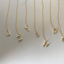 PAUSA ANN 2018 vol 6 letter pendant 925 gold plated necklace recommended not to touch water