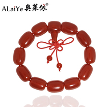 Red natural Manau barrel Pearl bracelet female Chinese knot lovers this life Tiger year drum Pearl string personality Personality Jewelry gift