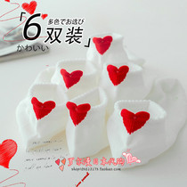 Japanese spring and autumn socks Children Short Sox Shallow Mouth Cute Summer Thin pure cotton heel Love Boat Sox Chains