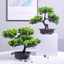 Simulation of welcome pine plants potted indoor green plants small bonsai desktop fake flower tree furnishings home decorations ornaments