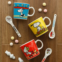 SNOOPY Snubik cup with spoon cup spoon suit cartoon coffee cup ceramic mug glass