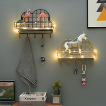Nordic wrought iron door creative shelf cloud clothes Wall Wall storage wall entrance decoration key adhesive hook