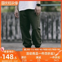 PSO Brand Solid Color BASIC Joker Tide Brand simple loose Port wind military green overalls trousers