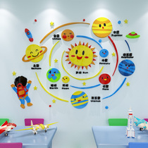 Childrens room card pass decoration Universe room Bedroom bedside wall decoration arrangement 3D three-dimensional acrylic wall sticker