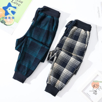 Childrens sports pants bunched feet lattice pants boys school pants girls school clothes pants primary and secondary school growth pants childrens pants