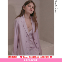 Room for RooMance Ru Man Division Original design Emulated Silk Lady Sleepwear Shirt With 2022 Spring Delivered Belt