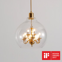 Danish Original Designer Glass Chandelier Nordic Postmodern Minimalist Creative Restaurant Single Head Plated Round Chandelier