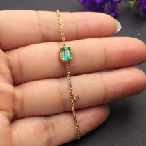 Cai Xin edge jewelry yellow 18K gold emerald bracelet simple birthday gift to girlfriend explosion