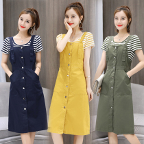 Harness Long Skirt Woman Summer Dress 2022 New Students Little Fresh Braces Dress dress Summer Fashion Two sets