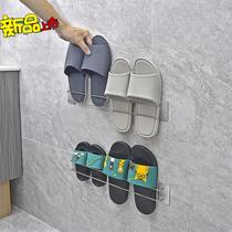 Wall Bathroom Slippers Shelf Foldable No-Dent Shoes Hook Single Upholstered Shoes Hanging Shoe Hanging Rack Wall Mount Brief