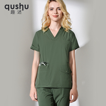 Female elastic short-sleeved doctor's clothing for blue medicine brush handwear dentist male handwashing suit