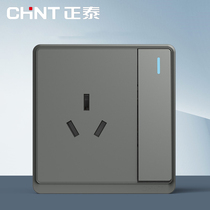 Zhengtai 86 type switch socket silver open three holes 16A An air conditioning insert no frame grey 1 open 3 holes large panel