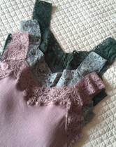 Foreign trade lace thread sleep belt No rim bra vest one-piece underwear base shirt cotton camisole women