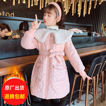 Girls cotton clots overcome autumn and winter clothing 2022 new foreign air CUHK children princess mid-cotton suit jacket tide