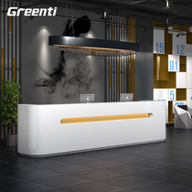 Company paint front desk Reception desk Simple modern welcome cashier Bar office counter Front desk desk