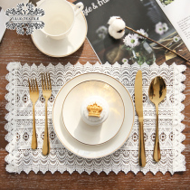 Yu Luo French lace placemat ins style table flag table mat Modern simple fabric tableware mat Western mat