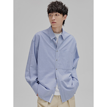 NANS 80 knitting stripes cross - vertical cross - cutting pocket cross - choker design contoured shirt