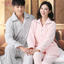 Mens pajamas autumn and winter coral velvet padded velvet can be worn on the flannel couple plus size home suit