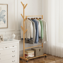 Cuizhuju coat rack floor bedroom hanger simple clothes shelf household economy adhesive hook bamboo rack