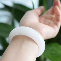 Xinjiang Hetian jade bracelet mutton white jade bracelet female Natural special jade Jade jade bracelet with certificate