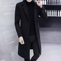 2020 winter new wool warm coat mens Korean trend casual slim cashmere wool thickened mens coat