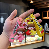 Cartoon Drop Glue Doll Teenage Girl Cute Paparazzi Bag Small Pendant Car Lock Spoon Chain Wrap Bag Hang Accessories Key Buckle