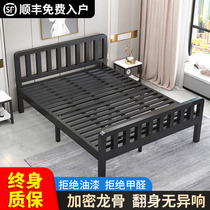 Iron bed iron frame bed 1.8 meters double bed modern simple 1.5 meters single thick reinforcement European style net red wrought iron bed