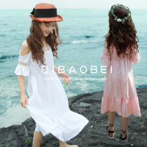 Korean childrens clothing summer new girl dress middle child suspender skirt children seaside beach resort dress