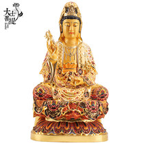 Taiwan painted pure copper Guanyin Buddha statue home offering Guanyin statue home for Guanyin Bodhisattva bronze Buddha ornament