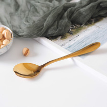 Tableware gold plated creative high-end coffee stirring stainless steel coffee day Han spoon opening practical gift