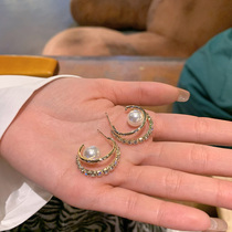 Temperament net red ins a design sense of pearl earrings 2021 new trend stud earrings women sterling silver niche super fairy exquisite